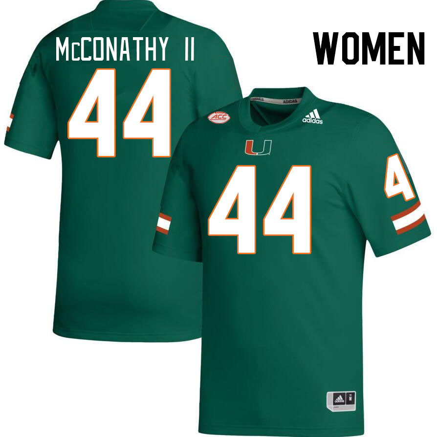 Women #44 Cole McConathy II Miami Hurricanes College Football Jerseys Stitched-Green